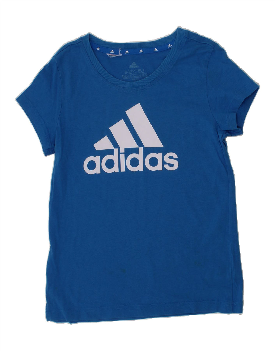 ADIDAS Girls Graphic T-Shirt Top 11-12 Years Blue Vintage Adidas and Second-Hand Adidas from Messina Hembry 