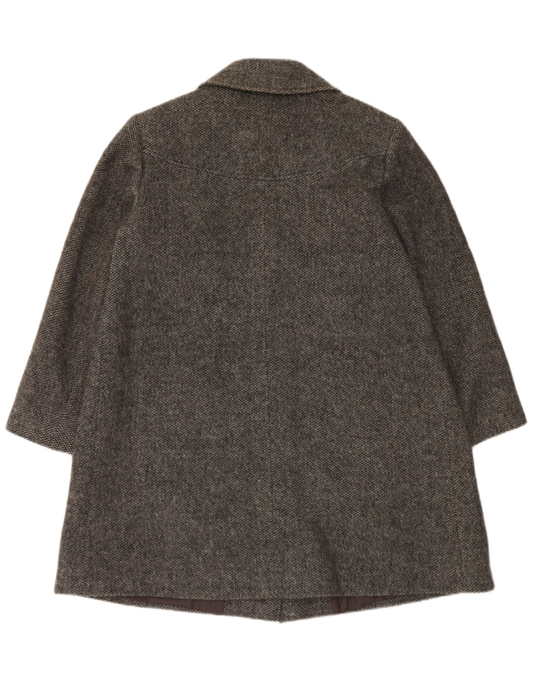 Casaco feminino vintage com peito duplo Reino Unido 16 grande lã cinza