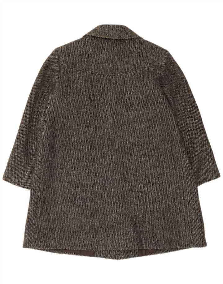 Casaco feminino vintage com peito duplo Reino Unido 16 grande lã cinza