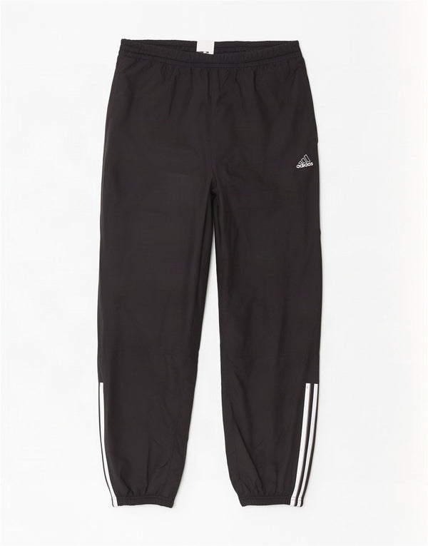 Calças de treino masculinas Adidas UK 42/44 grandes esportivas pretas de poliéster