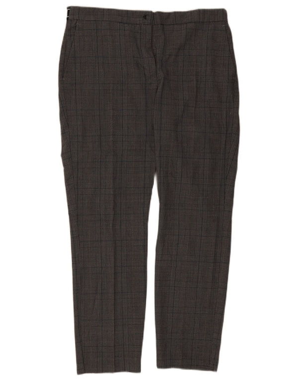 Calça Chino Slim Feminina Zara XL W32 L27 Poliéster Xadrez Cinza