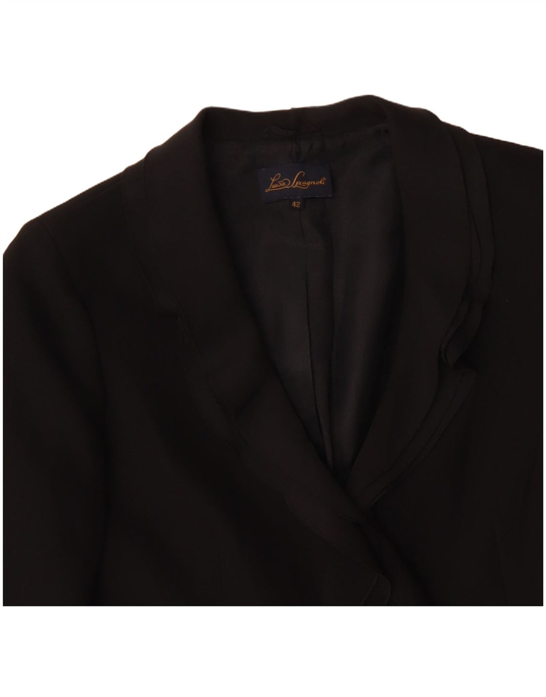 LUISA SPAGNOLI Jaqueta blazer feminina de 2 botões IT 42 poliéster preto médio