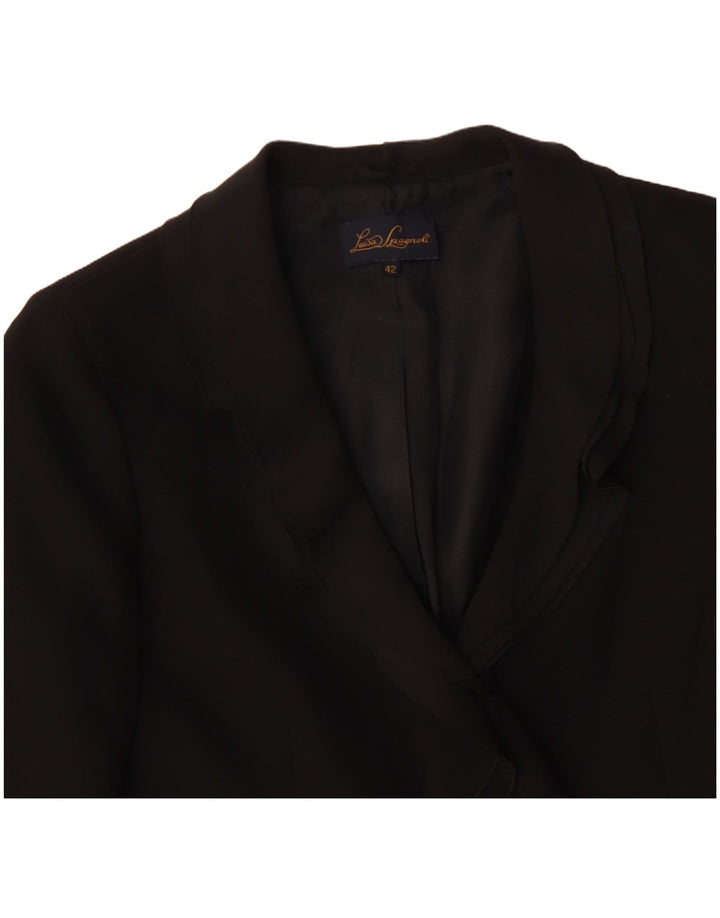 LUISA SPAGNOLI Jaqueta blazer feminina de 2 botões IT 42 poliéster preto médio