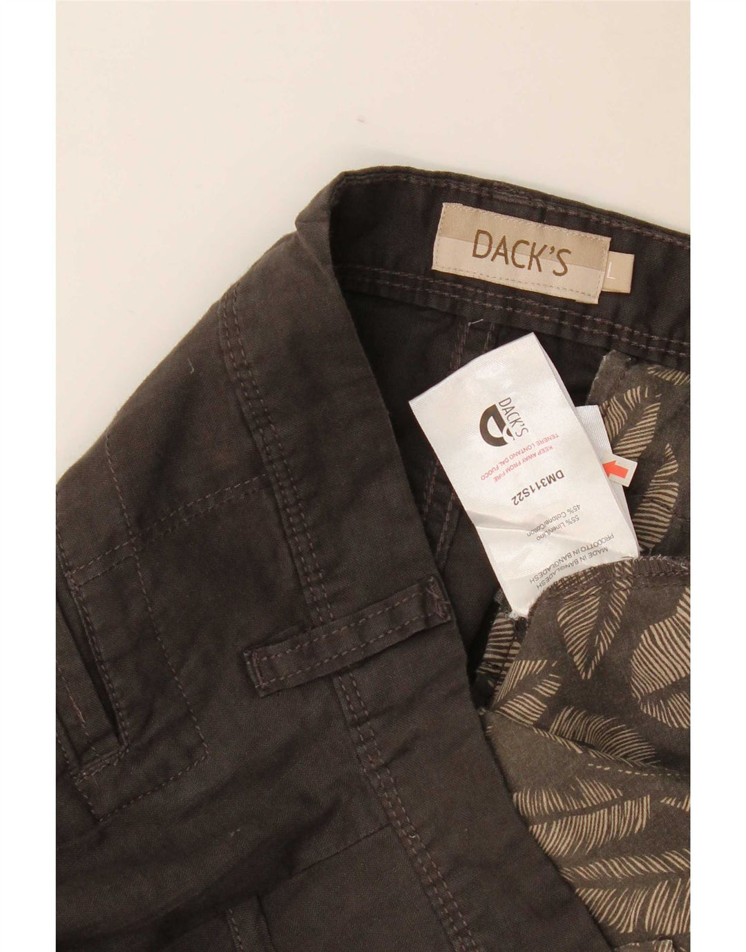 Calça cargo masculina slim da Dack grande W34 L32 linho cinza