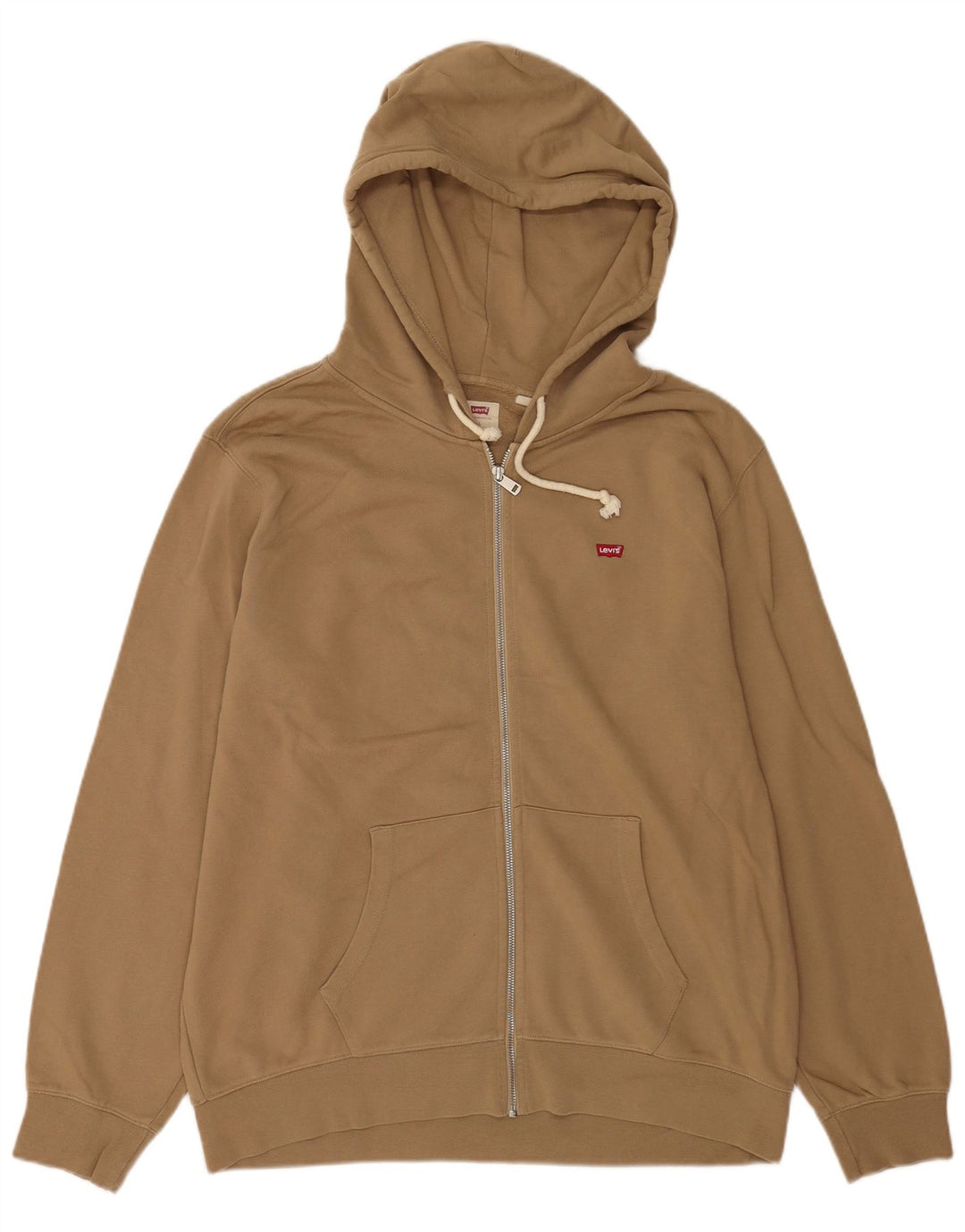 Suéter masculino com capuz e zíper padrão Levi's grande algodão marrom