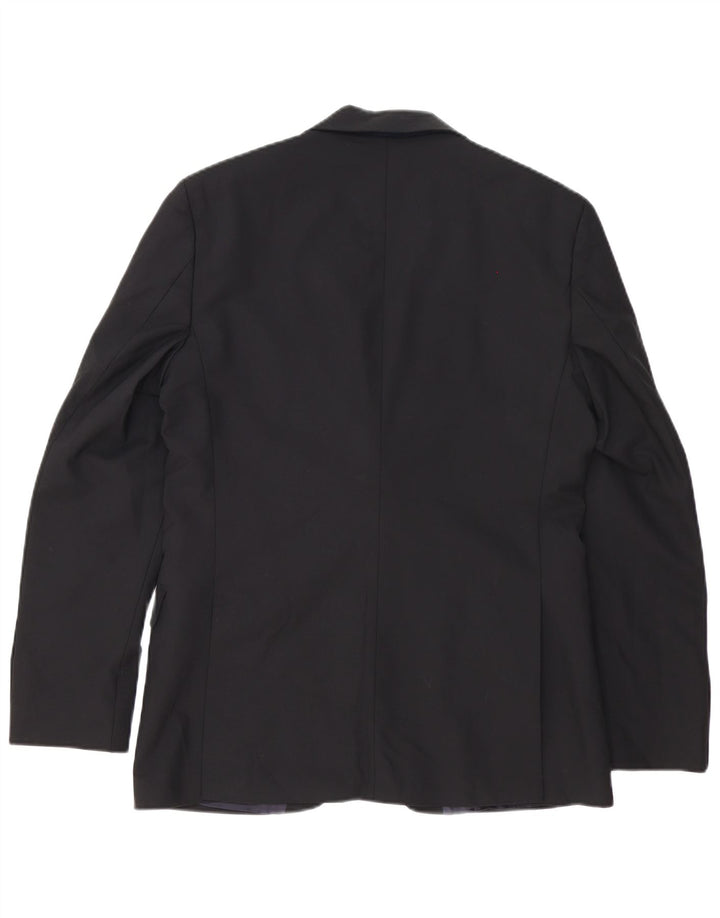 Jaqueta blazer masculina Ted Baker com 2 botões de ajuste regular Reino Unido 38 algodão preto médio