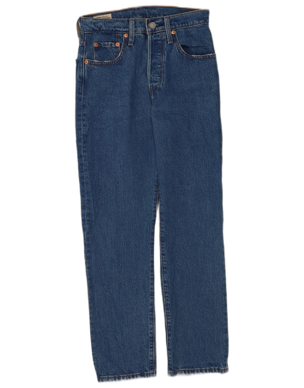 Calça jeans feminina Levi's 501 Straight W25 L26 azul algodão