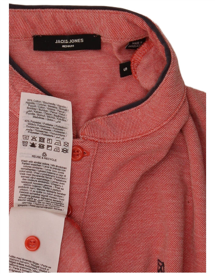 Camisa polo masculina Jack & Jones pequena de algodão vermelho