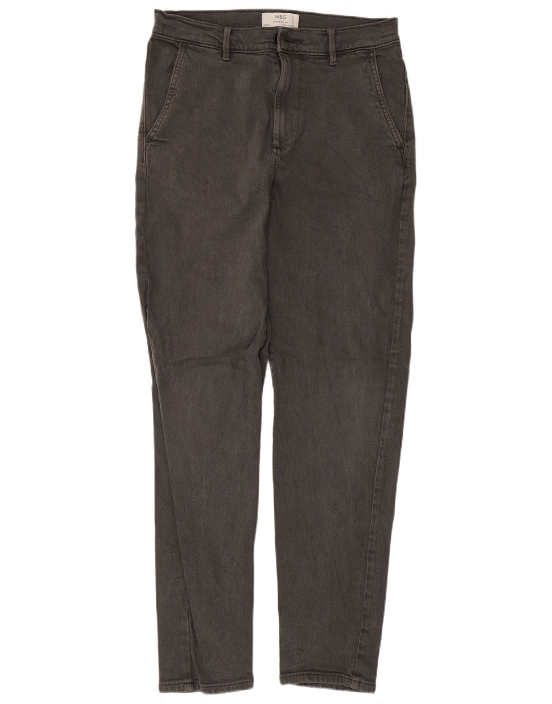 Calça jeans masculina Marks & Spencer Tapered W30 L33 algodão cinza