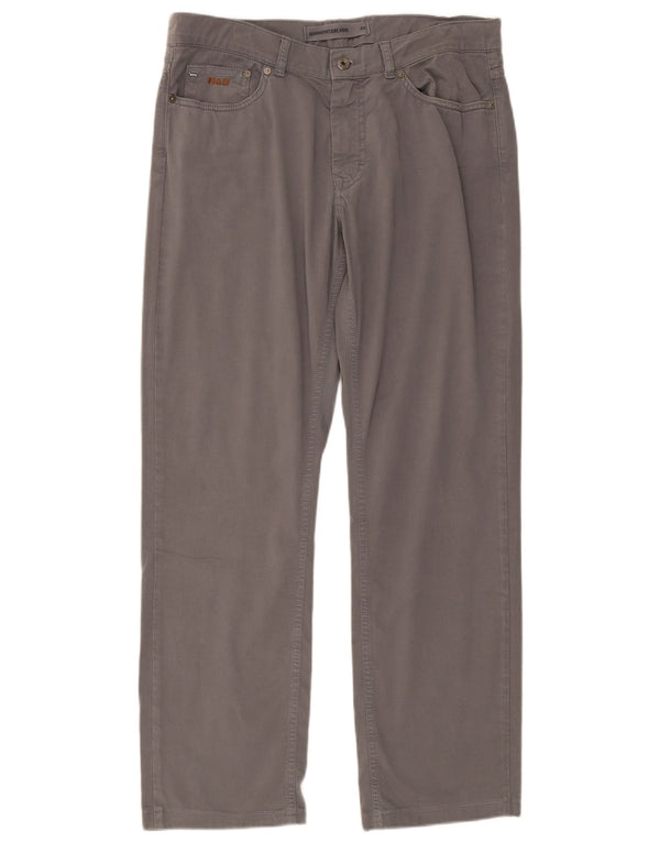 Calça masculina reta casual Harmont & Blaine IT 48 algodão cinza médio