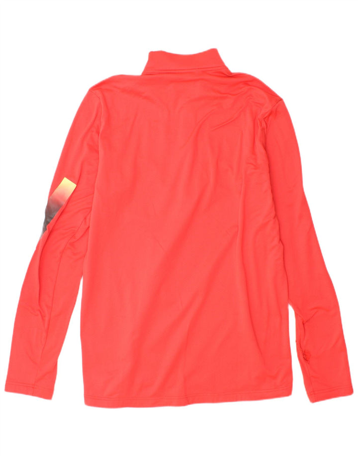 Adidas Mens Graphic Zip Neck Pullover Treino Top Médio Poliéster Vermelho