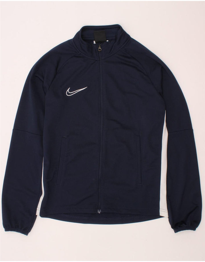 NIKE Meninos Dri Fit Tracksuit Top Jacket 10-11 Anos Médio Azul Marinho