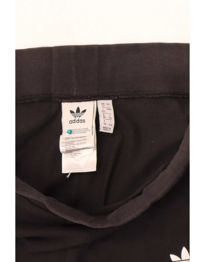 Leggings Adidas Femininas Slim Fit UK 12 Médio Algodão Preto