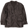Jaqueta blazer de couro vintage feminina grande com 3 botões IT 44 médio preto