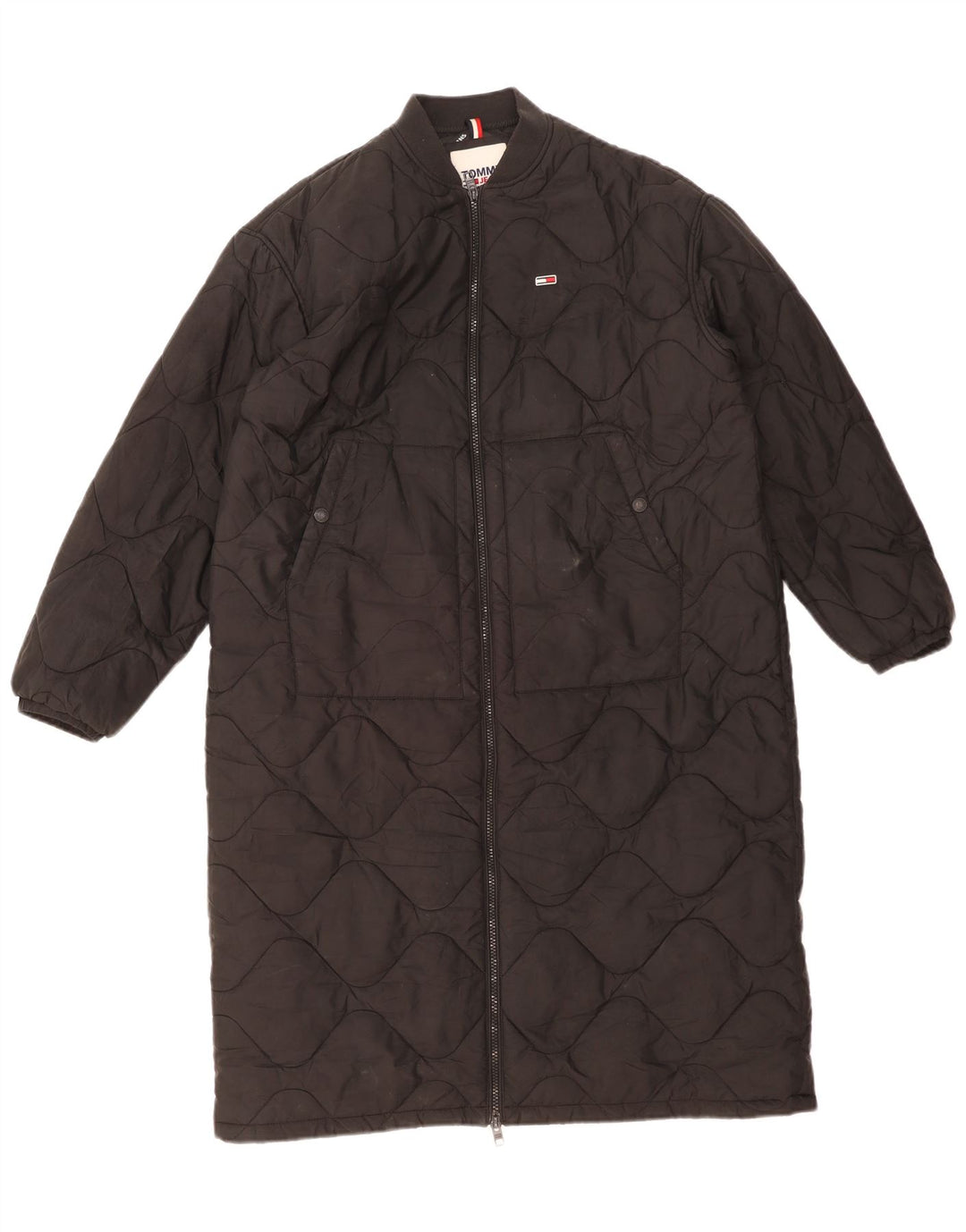 Casaco acolchoado oversized feminino Tommy Hilfiger Reino Unido 10 pequeno poliéster preto
