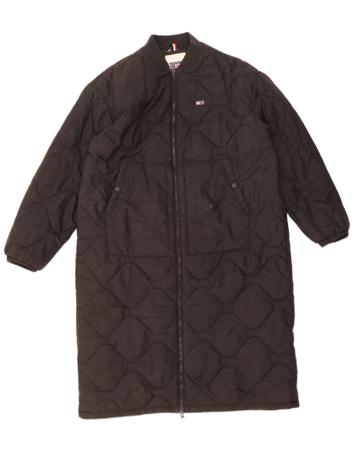 Casaco acolchoado oversized feminino Tommy Hilfiger Reino Unido 10 pequeno poliéster preto