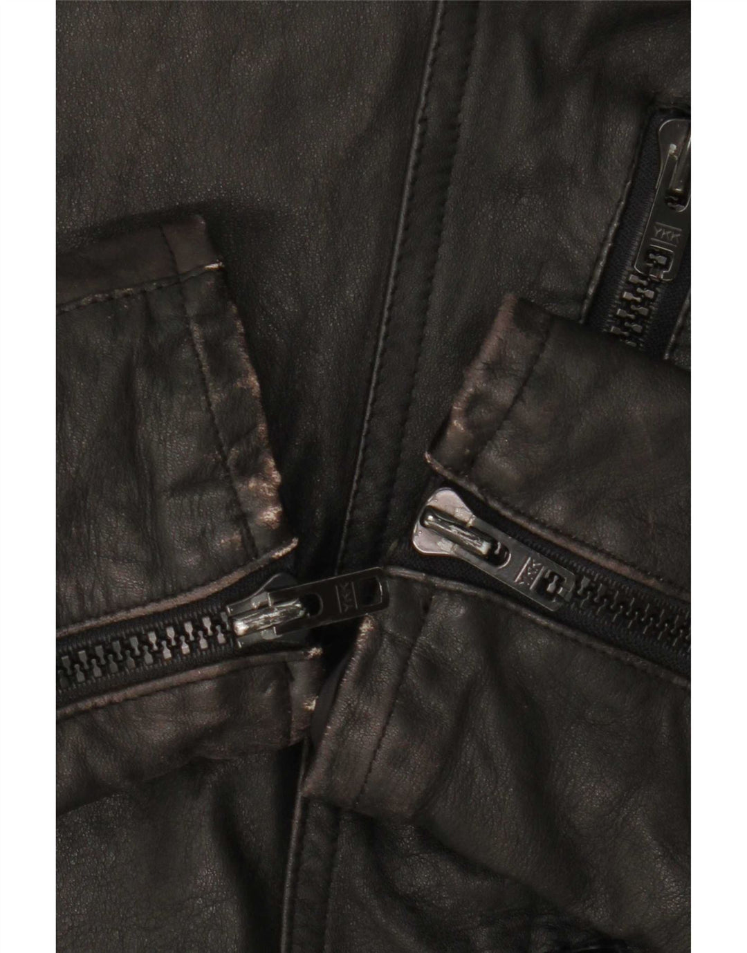 Jaqueta masculina vintage de couro para motociclista IT 50 grande preta