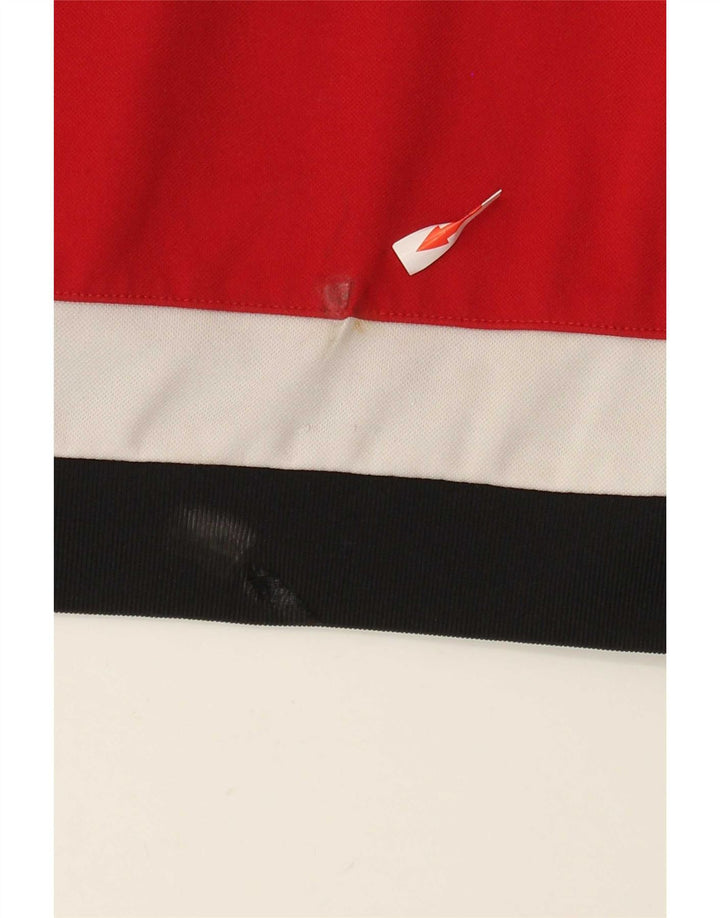 Adidas Mens Top Manga Longa 2XL Poliéster Colourblock Vermelho