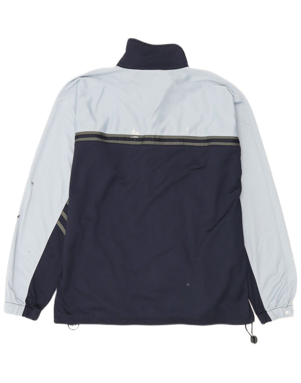 Asics Mens Tracksuit Top Jacket Grande Azul Marinho Colourblock Poliéster