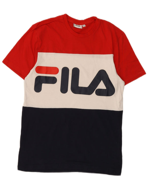 Fila Mens Graphic T-Shirt Top XS Multicolorido Colourblock Algodão