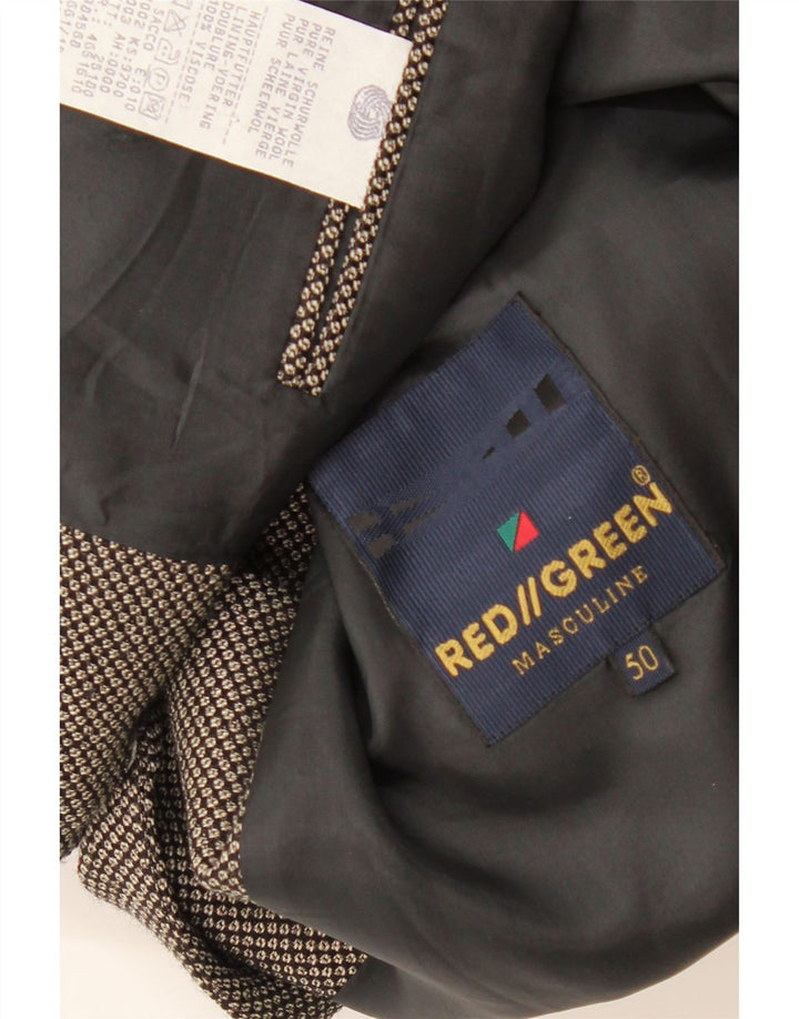 Jaqueta blazer masculina de 3 botões REDGREEN EU 50 grande lã manchada cinza