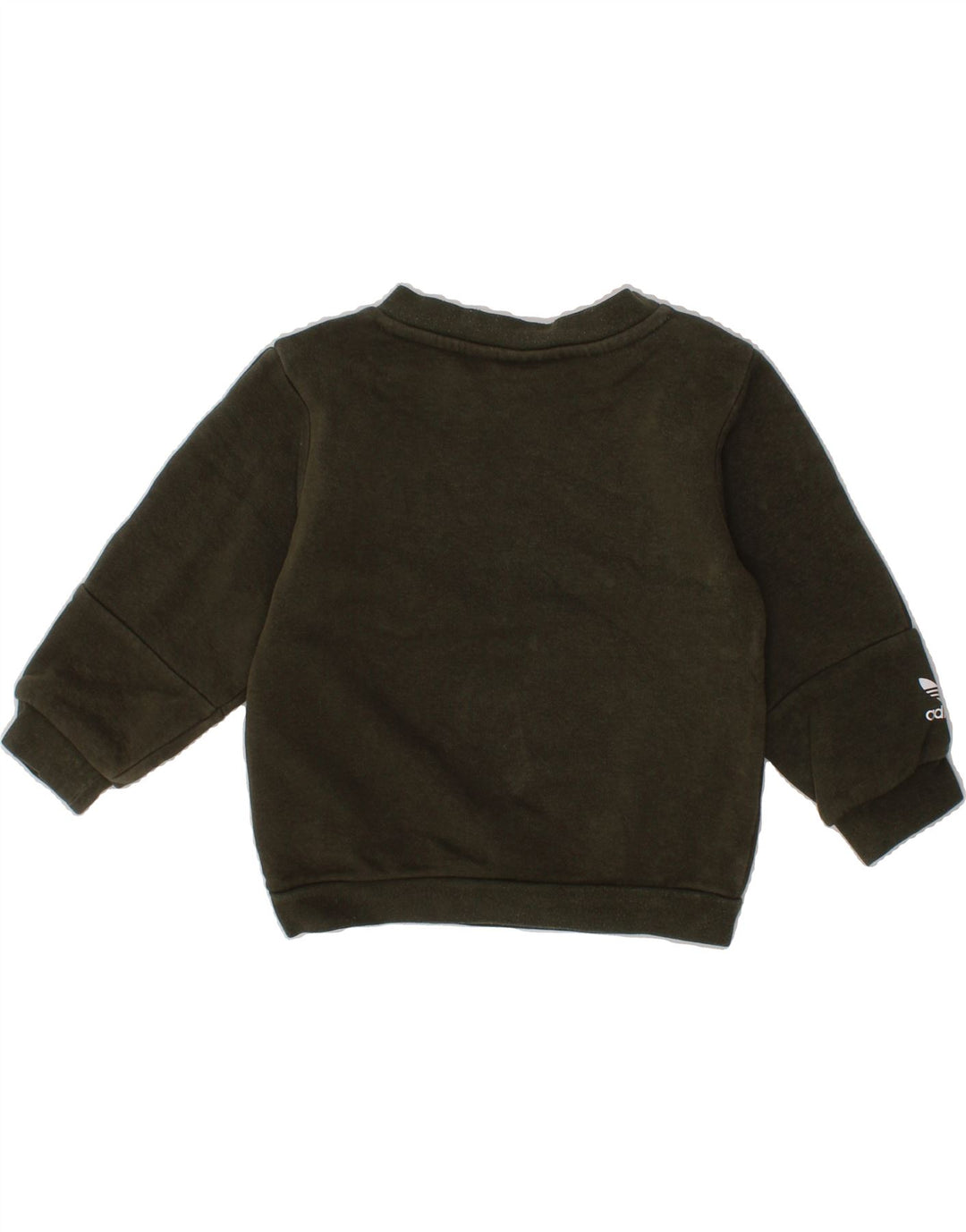 ADIDAS Baby Boys Graphic Sweatshirt Jumper 9-12 Months Khaki Cotton Vintage Adidas and Second-Hand Adidas from Messina Hembry 