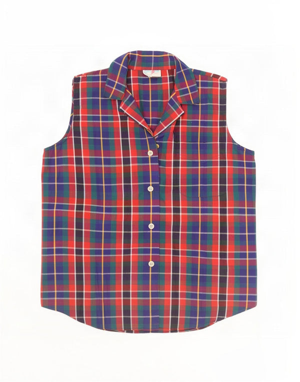 Blusa Camisa Feminina Sem Mangas Balloon IT 40 Média Xadrez Multicolorida