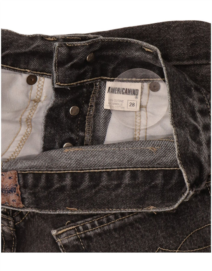 Jeans retos femininos Americanino W28 L31 algodão cinza