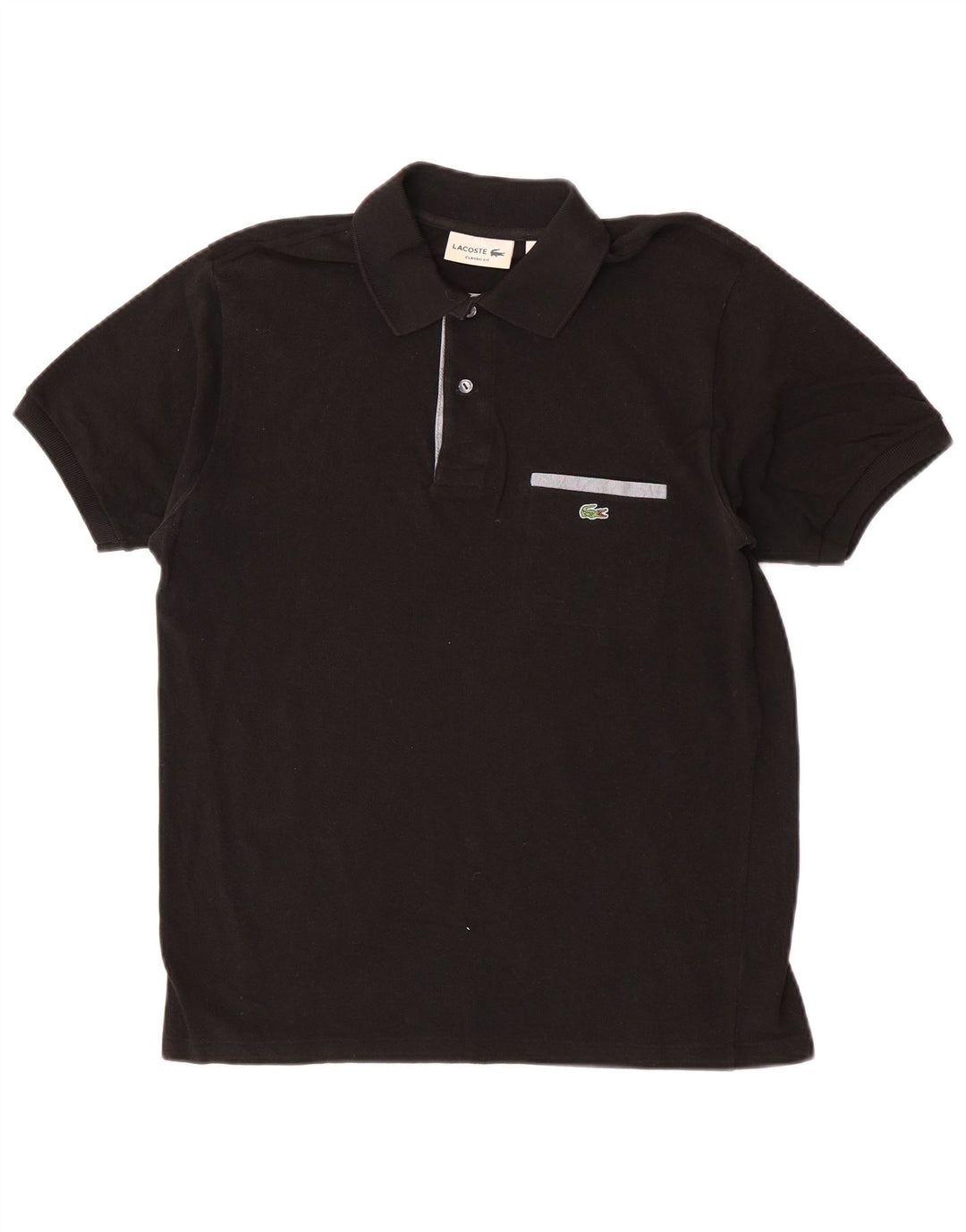 Camisa polo masculina Lacoste Classic Fit tamanho 4 médio algodão preto