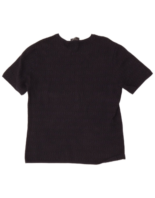 Suéter feminino Emporio Armani com gola canoa Reino Unido 14 médio azul marinho