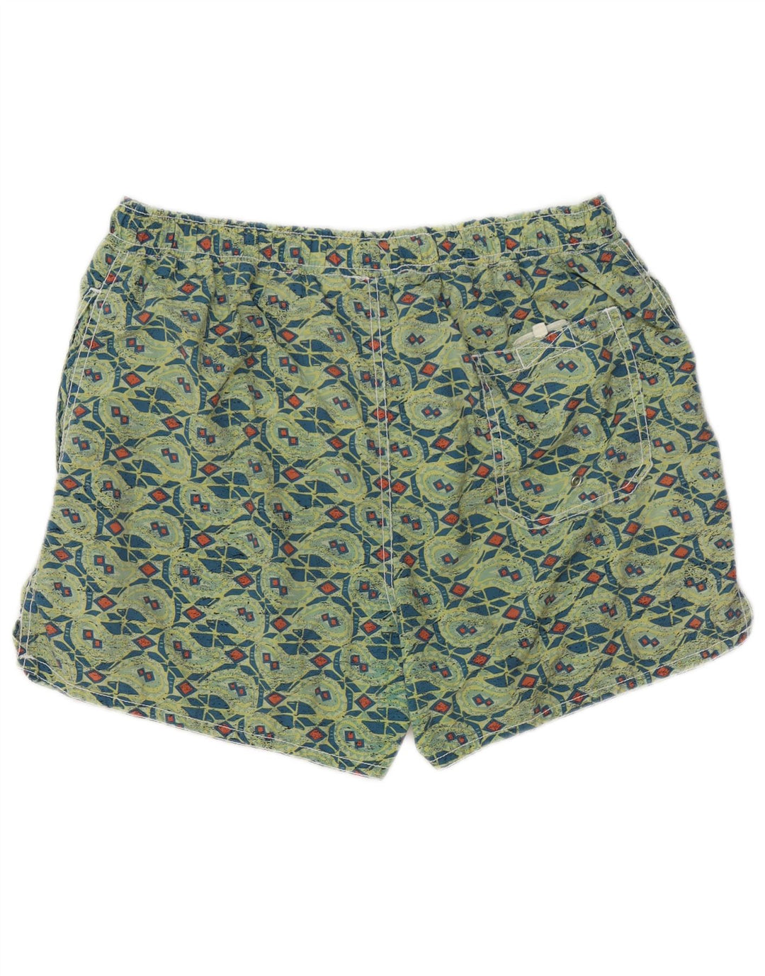 SANTO STEFANO Calção de banho masculino poliamida geométrica verde médio