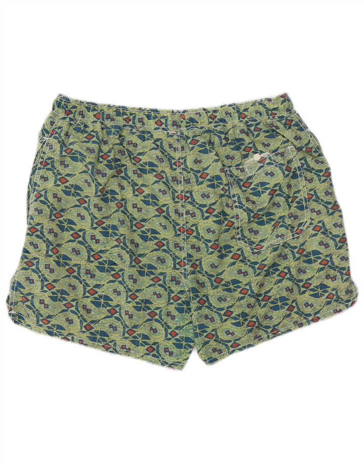 SANTO STEFANO Calção de banho masculino poliamida geométrica verde médio