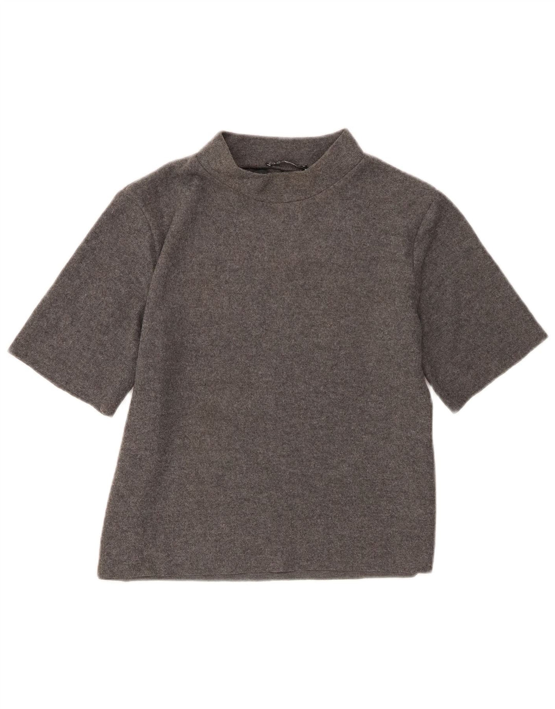 Camiseta feminina Zara UK 14 grande poliéster cinza