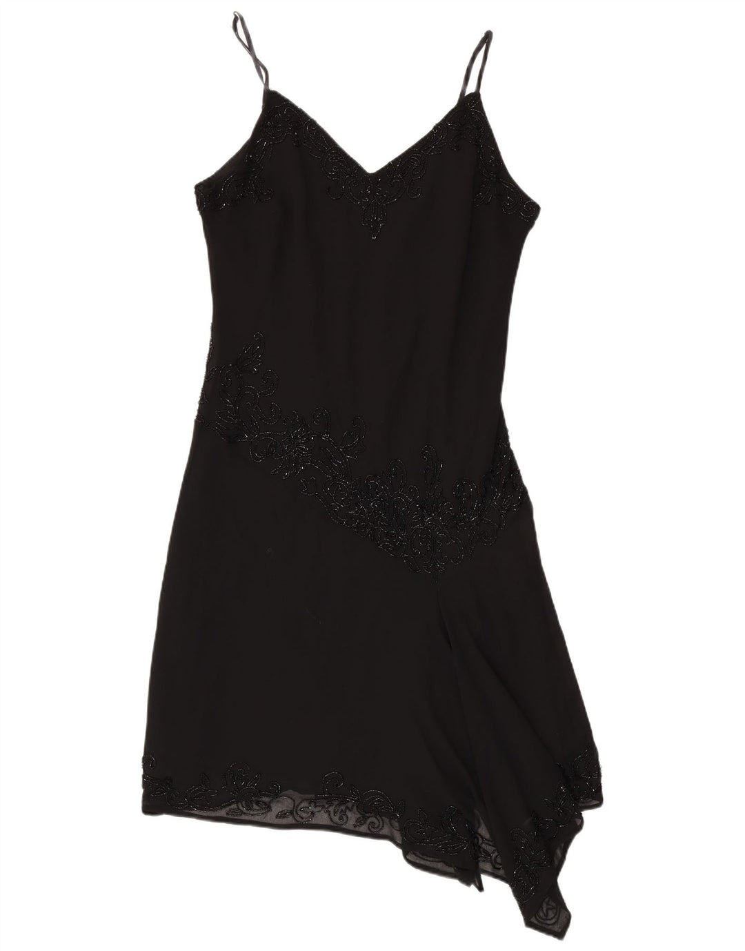 Vestido feminino assimétrico JMD UK 12 poliéster preto médio