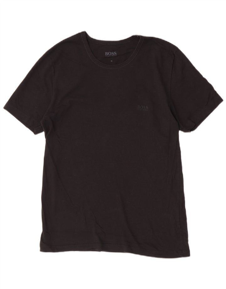 Camiseta masculina Hugo Boss Top médio algodão preto