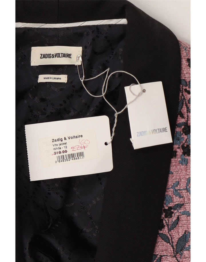 Jaqueta blazer feminina ZADIG & VOLTAIRE UE 40 médio rosa floral designer