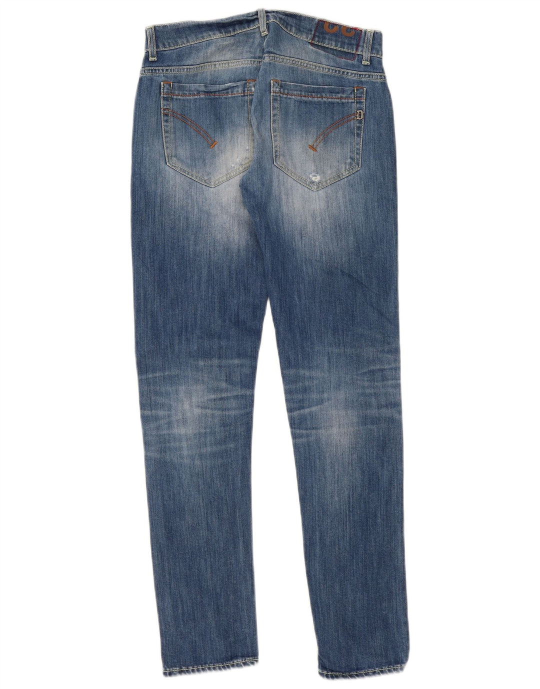 Dondup Jeans feminino slim desgastado W32 L32 algodão azul