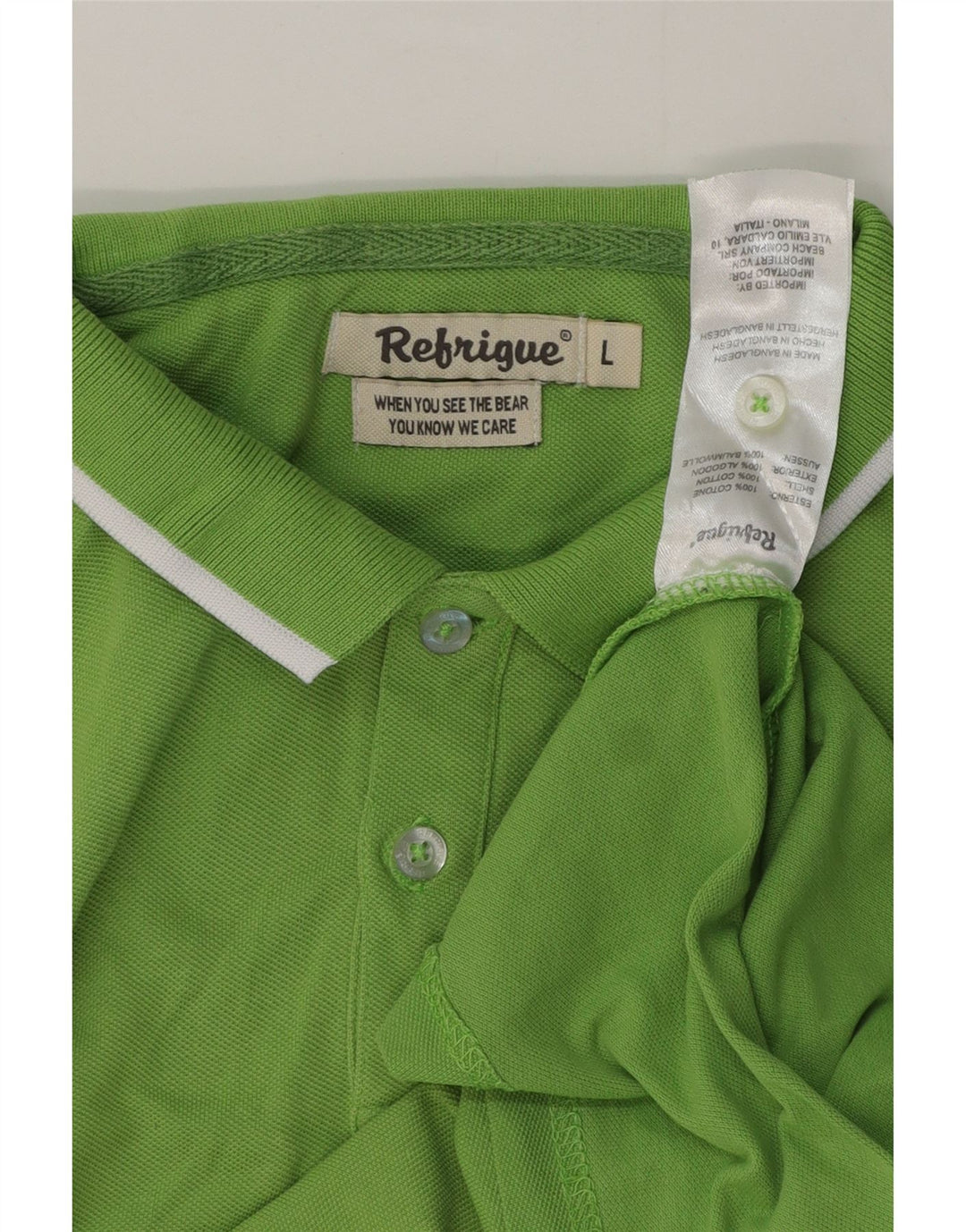 Camisa polo masculina Refrigiwear grande algodão verde