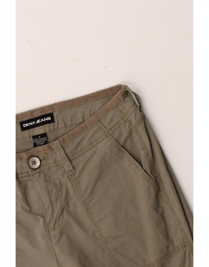 DKNY Womens Crop Cargo Trousers US 2 XS W28 L22 Beige Cotton Vintage Dkny and Second-Hand Dkny from Messina Hembry 