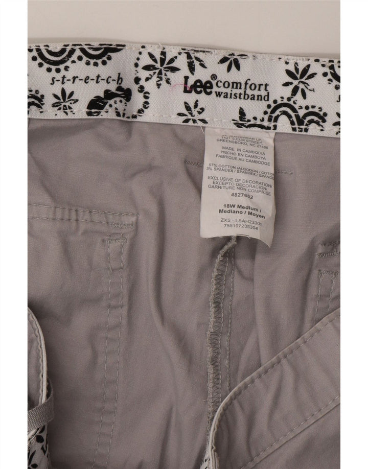 Shorts casuais femininos LEE US 18 2XL W38 algodão cinza
