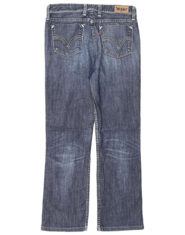 Calça jeans feminina Levi's 627 Straight W29 L28 azul marinho algodão