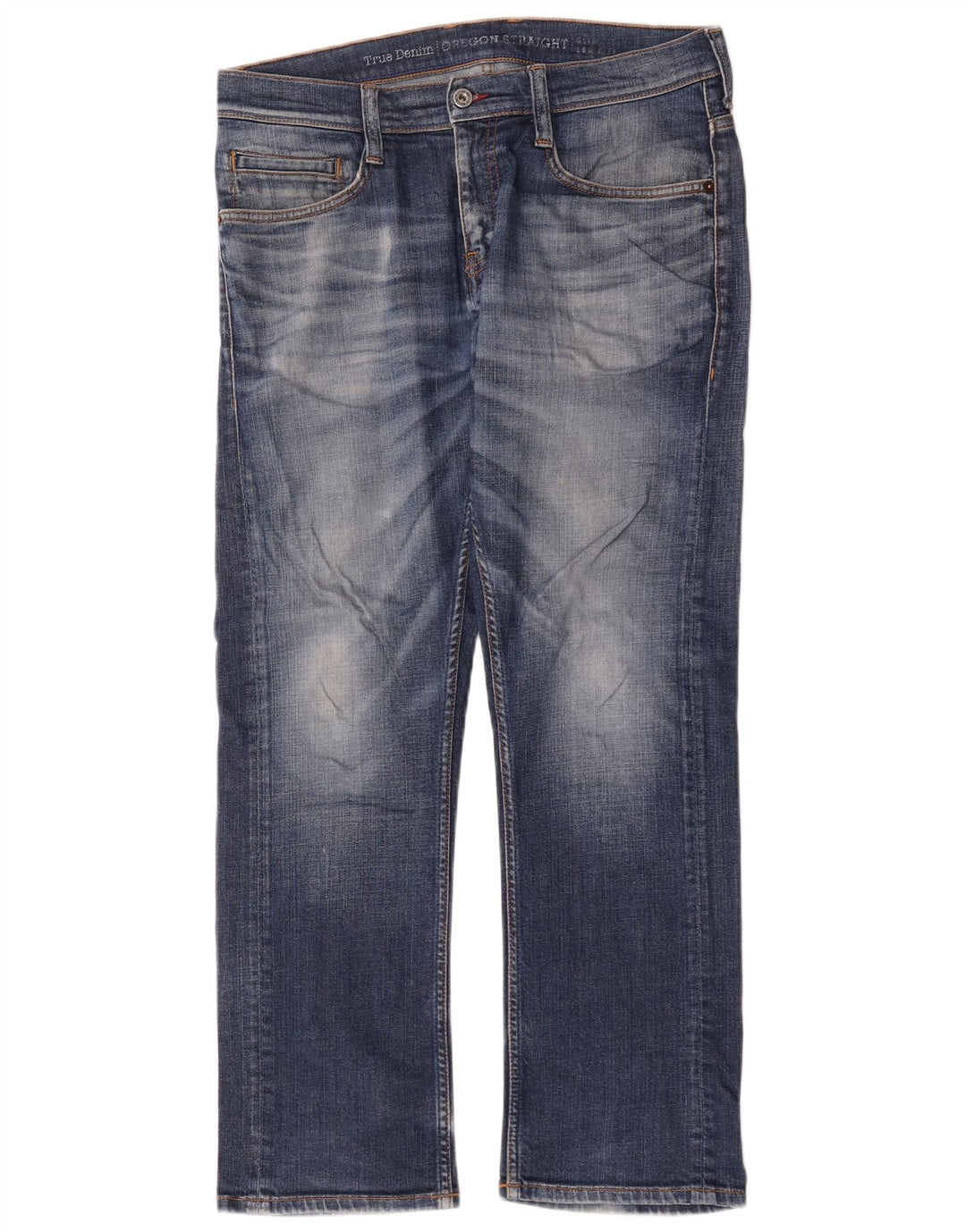 Mustang Mens Straight Jeans W32 L30 Azul Algodão