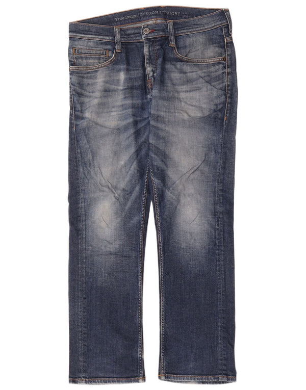 Mustang Mens Straight Jeans W32 L30 Azul Algodão