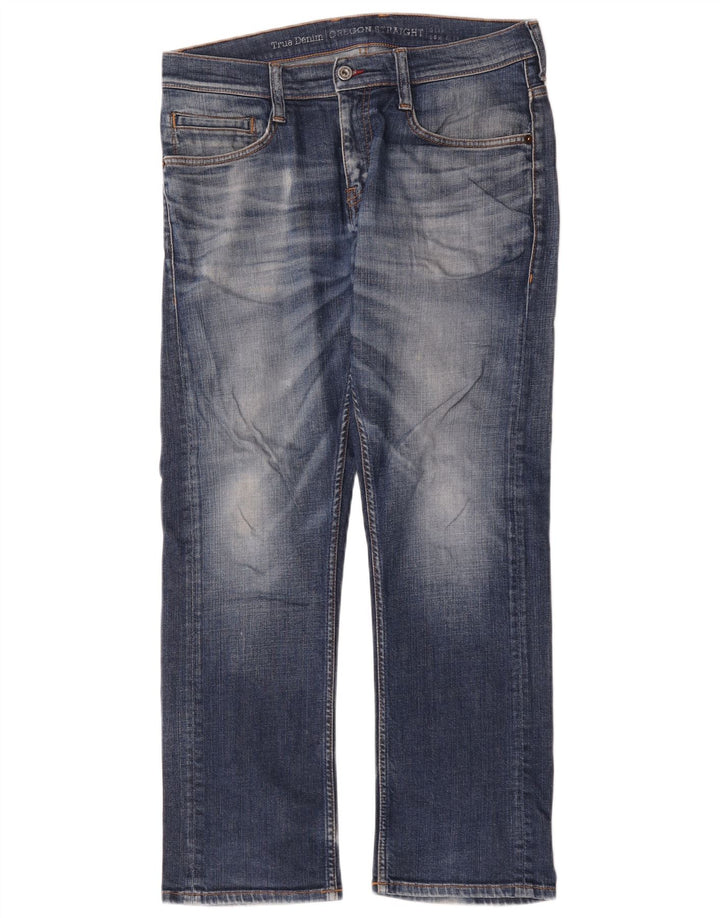 Mustang Mens Straight Jeans W32 L30 Azul Algodão