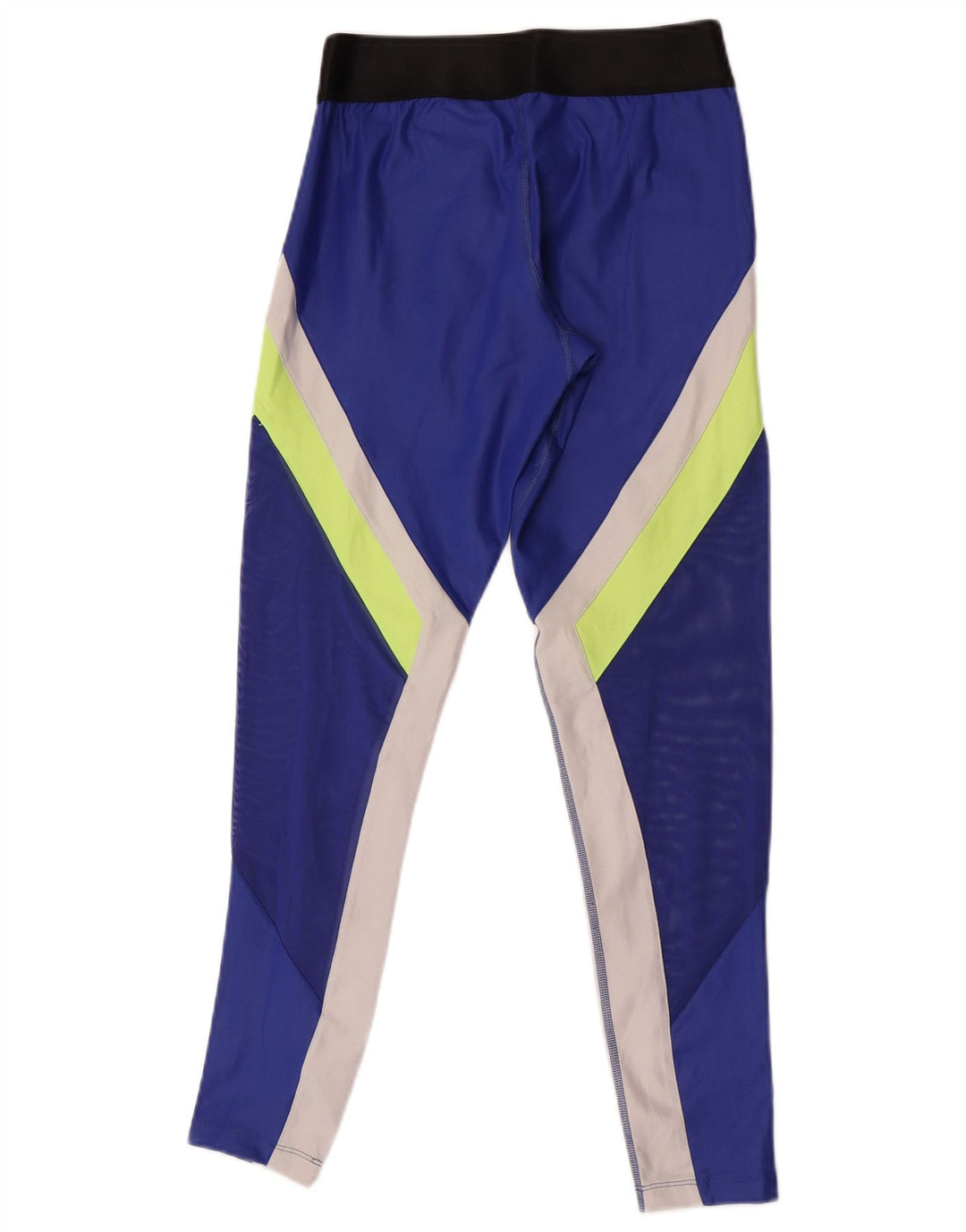 Puma Womens Graphic Leggings UK 12 Medium Blue Colourblock