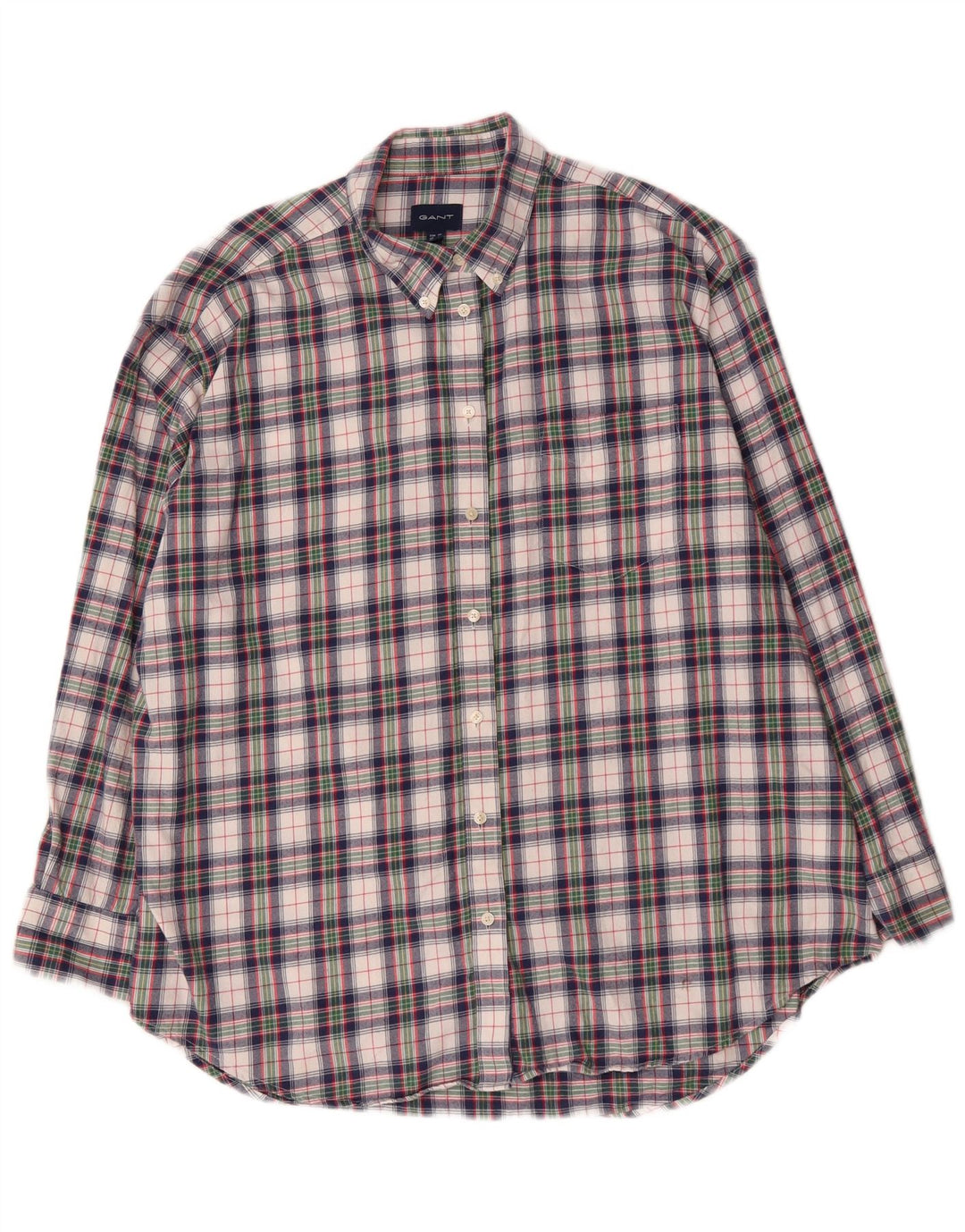 Camisa feminina de flanela grande da Gant Reino Unido 16 grande algodão xadrez multicolorido