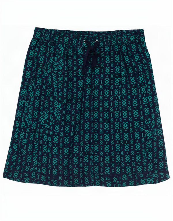 Saia feminina Marks & Spencer A-Line Reino Unido 12 Médio W30 Azul Marinho Geométrico