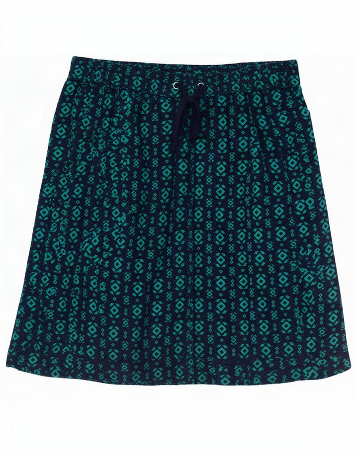 Saia feminina Marks & Spencer A-Line Reino Unido 12 Médio W30 Azul Marinho Geométrico
