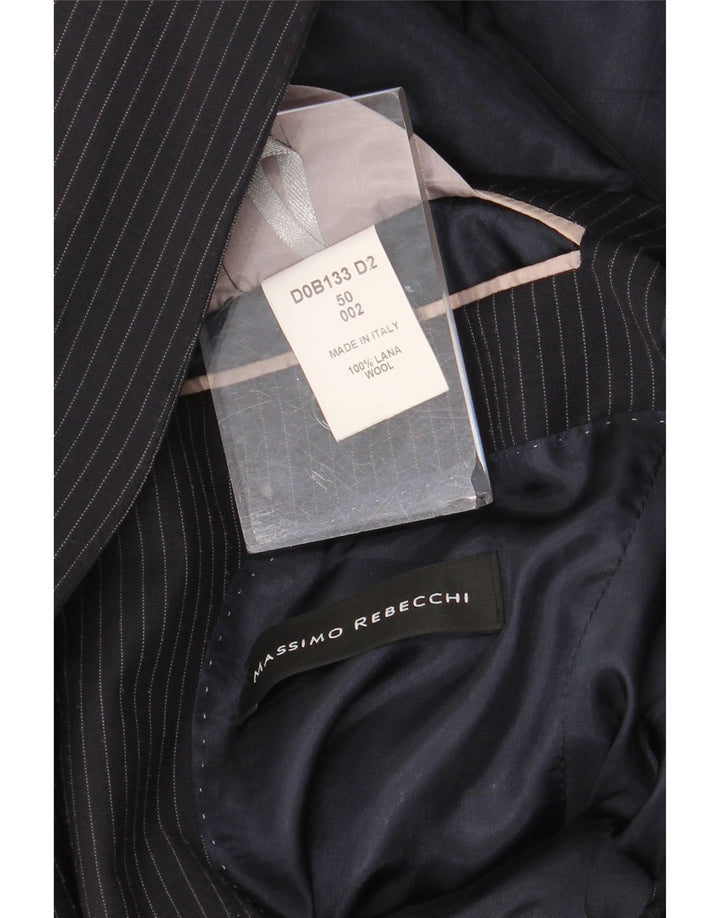 Jaqueta Blazer Masculina Massimo Rebecchi com 2 Botões Reino Unido 38 Médio Azul Marinho Listrado