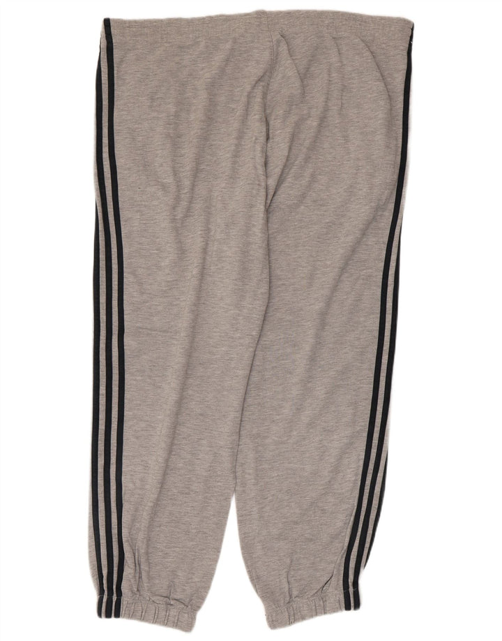 Calças de treino masculinas Adidas Joggers grandes de algodão cinza
